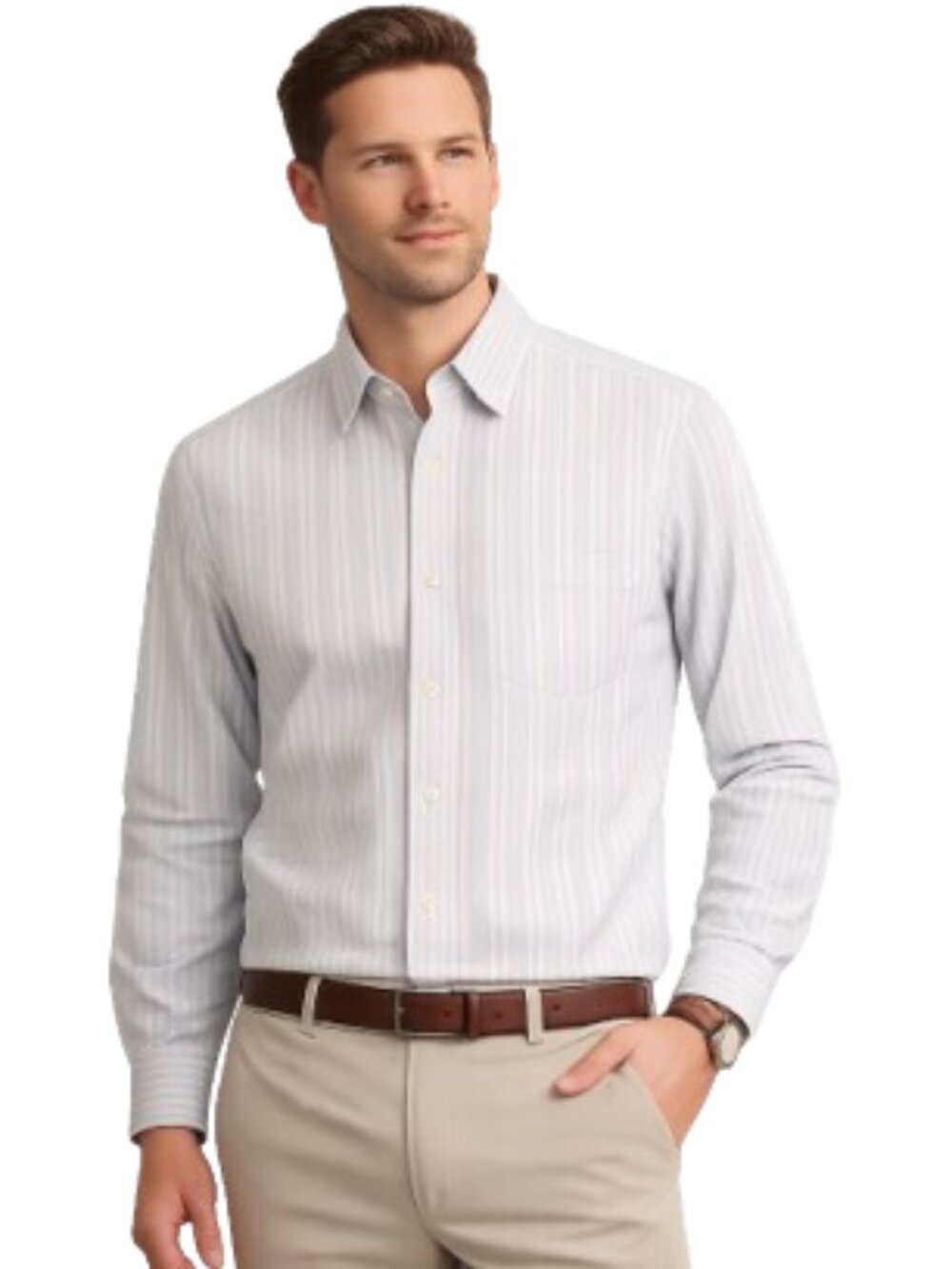 Banana Republic Men's Button Down Shirt Size M Blue White Stripe Long Sleeve